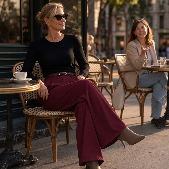 Lunetta – High-Waisted Pleated Wide-Leg Trousers