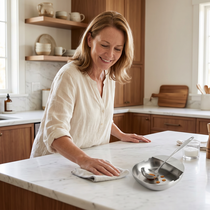 Spoonara™ Heavy Stainless Spoon Rest for Tidy Counters