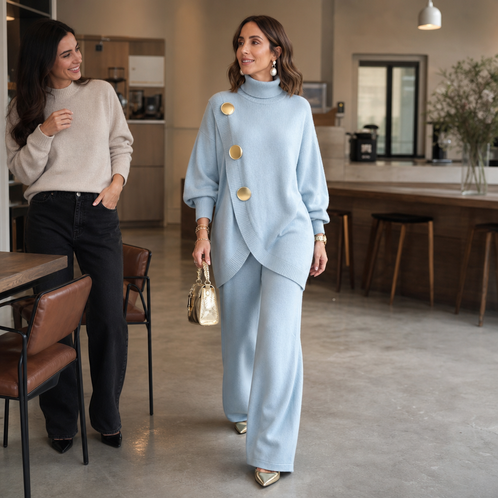 Elara Set – Turtleneck Sweater And Wide-Leg Pants Set