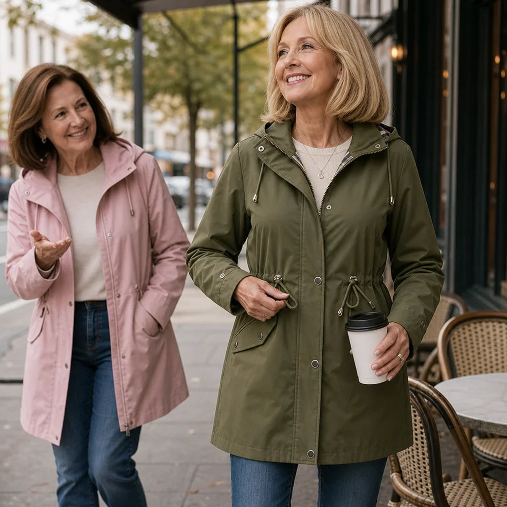 Plaidwell – Detachable Hood Adjustable Waist Rain Jacket