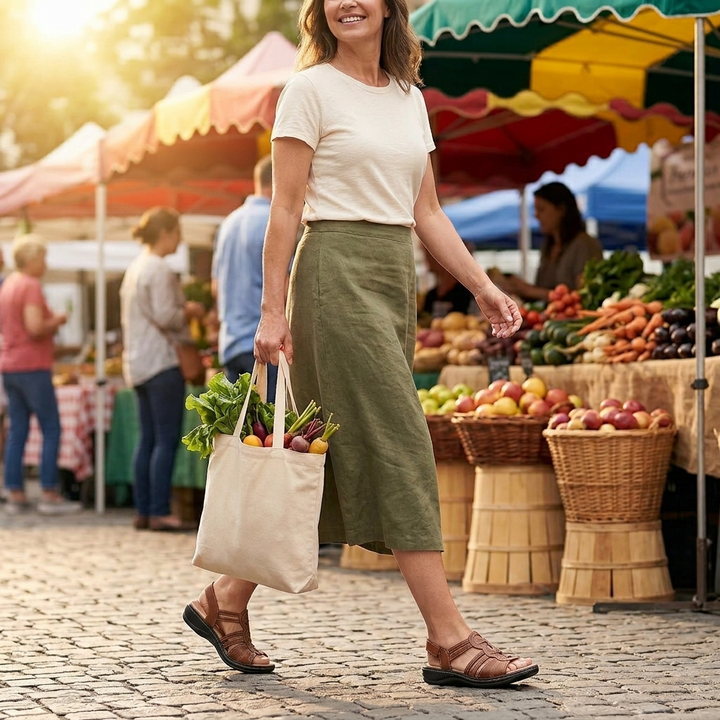 Solvana™ – Woven Leather Arch Support Sandals