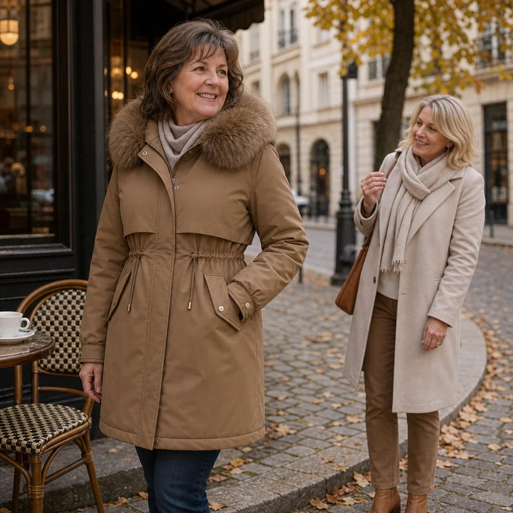 Velora – Plush-Lined Mid-Length Parka