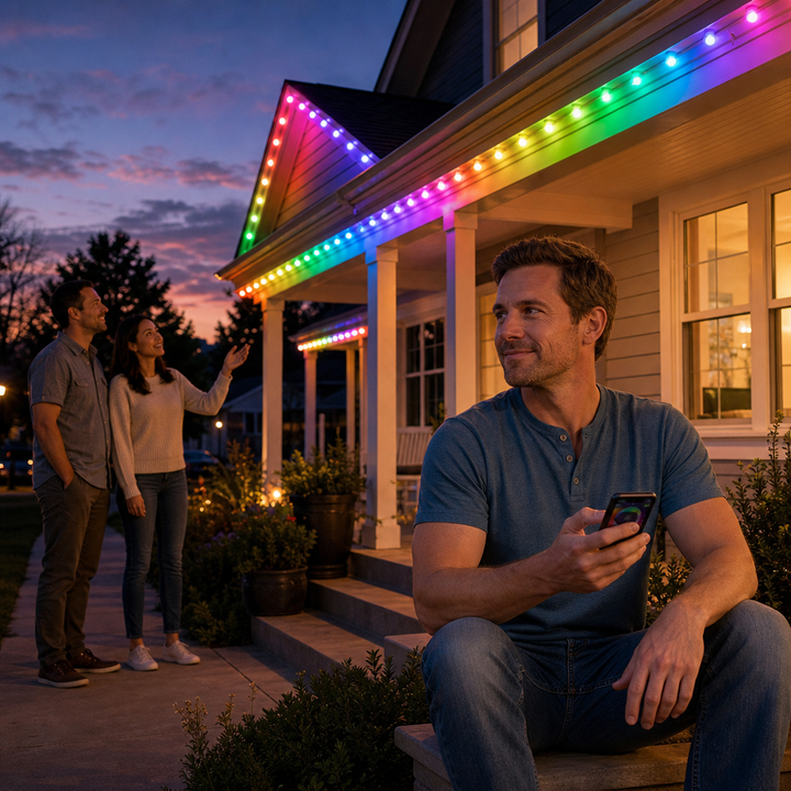 LumaLoom – App-Controlled RGB Outdoor String Lights