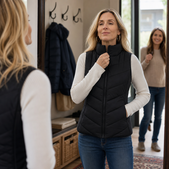 Layerly – Stand Collar Quilted Puffer Vest