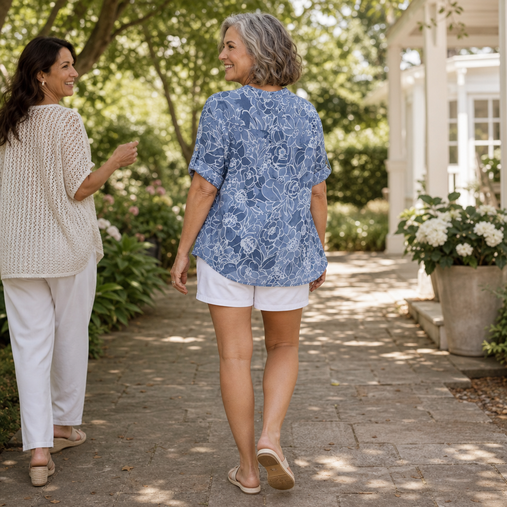 Florenza – Floral Sequin 3/4 Sleeve Blouse