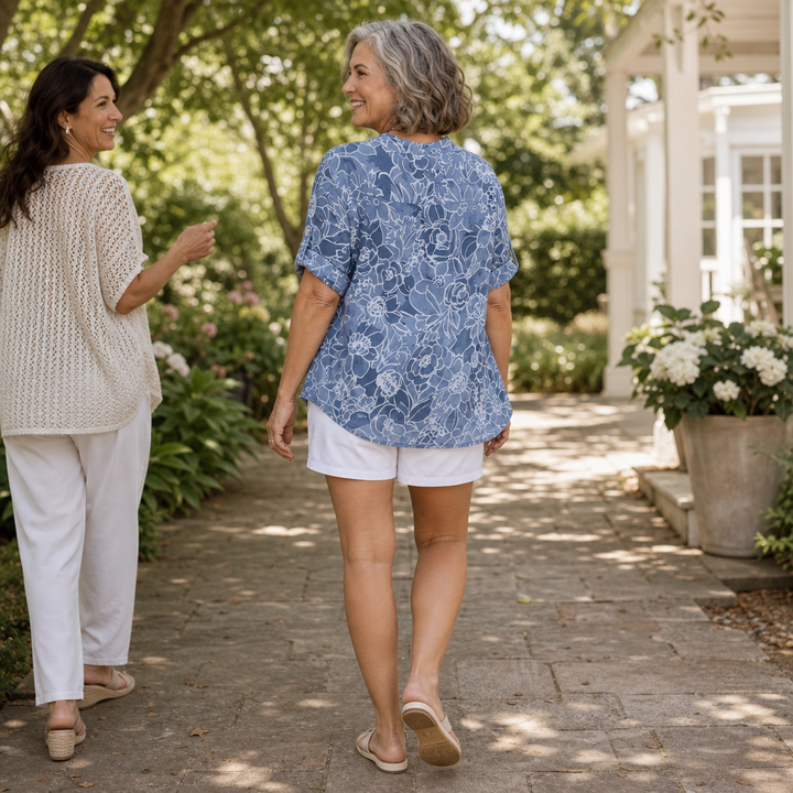 Florenza – Floral Sequin 3/4 Sleeve Blouse