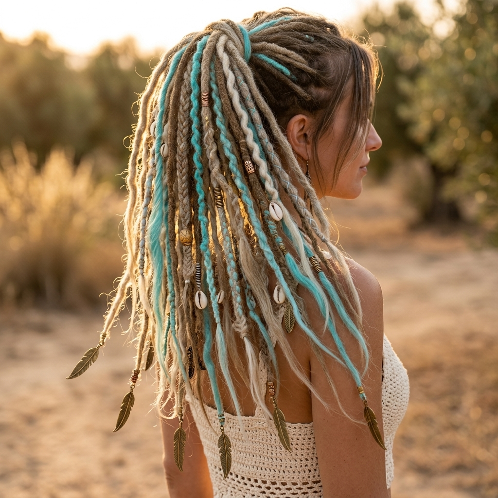 Bohëmia™ – Hand Adorned Boho Dreadlock Ponytail