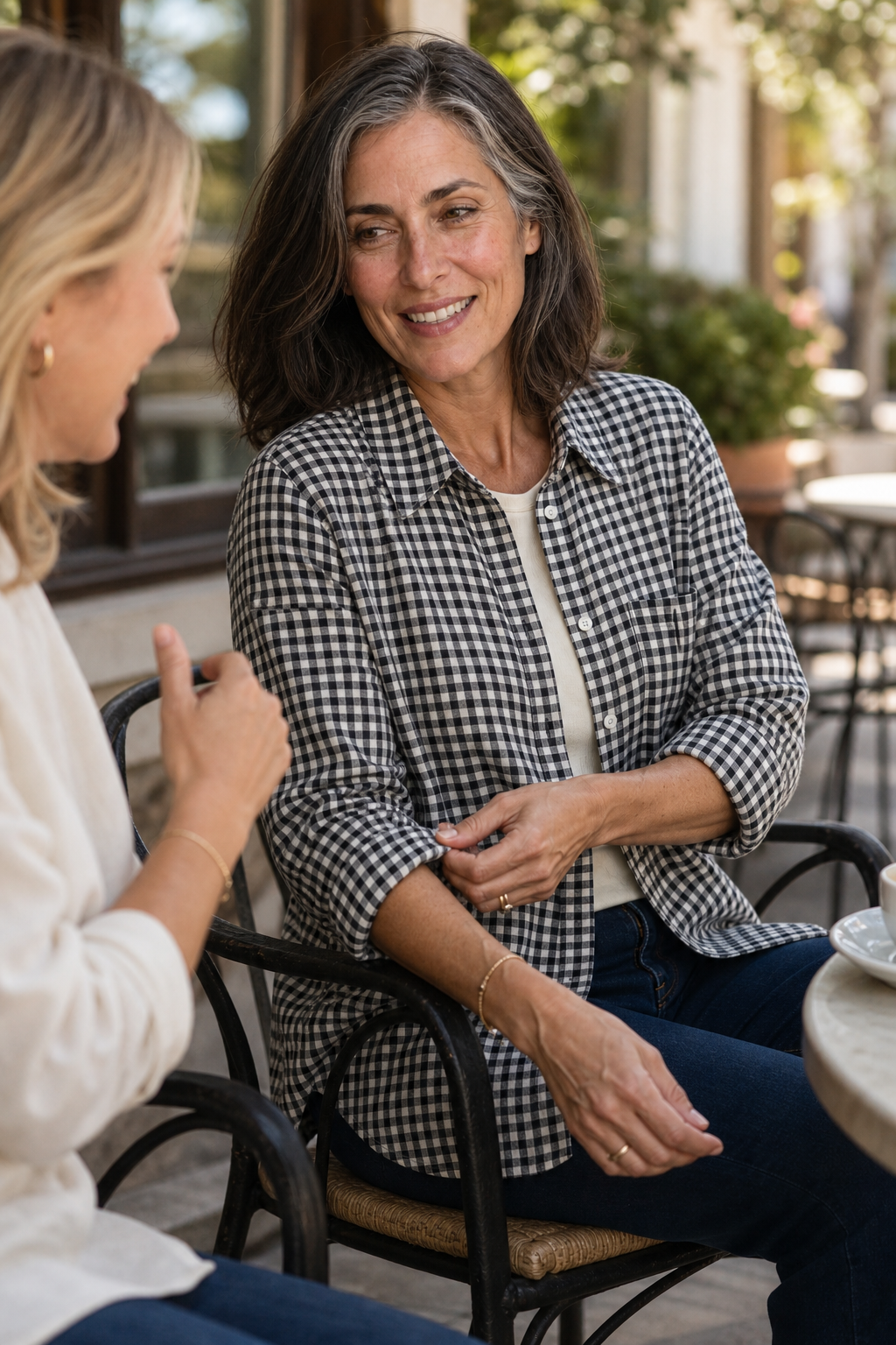 Everwear – Checkered Long-Sleeve Button-Up Shirt For Women