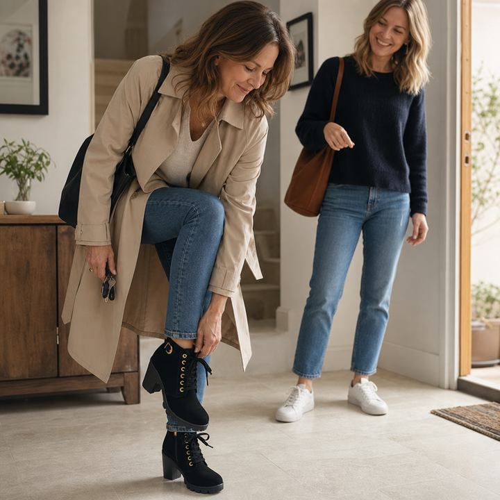 Steadē – Platform Sole Chunky Block Heel Ankle Boots