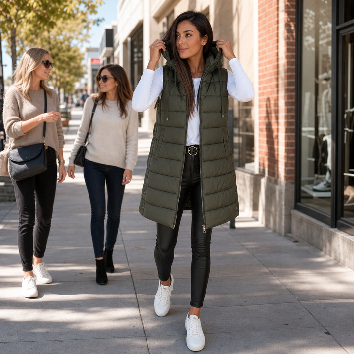 Wearbella – Longline Zip-Up Puffer Vest