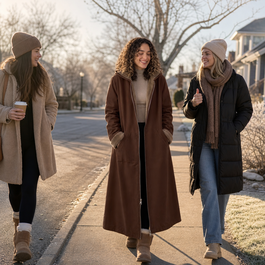 Wintervale – Hooded Shearling-Lined Full-Length Coat