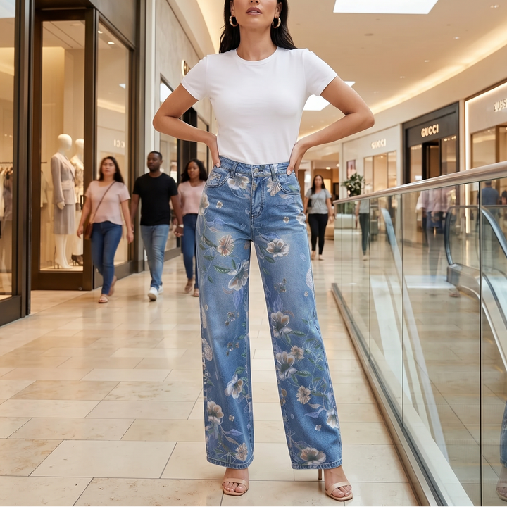 Blomara™ Floral Print Wide-Leg Jeans