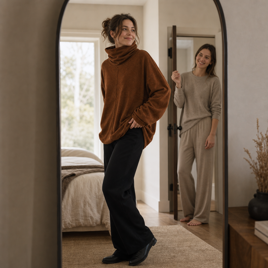 Cowlmara – Brushed Cowl-Neck Oversized Pullover
