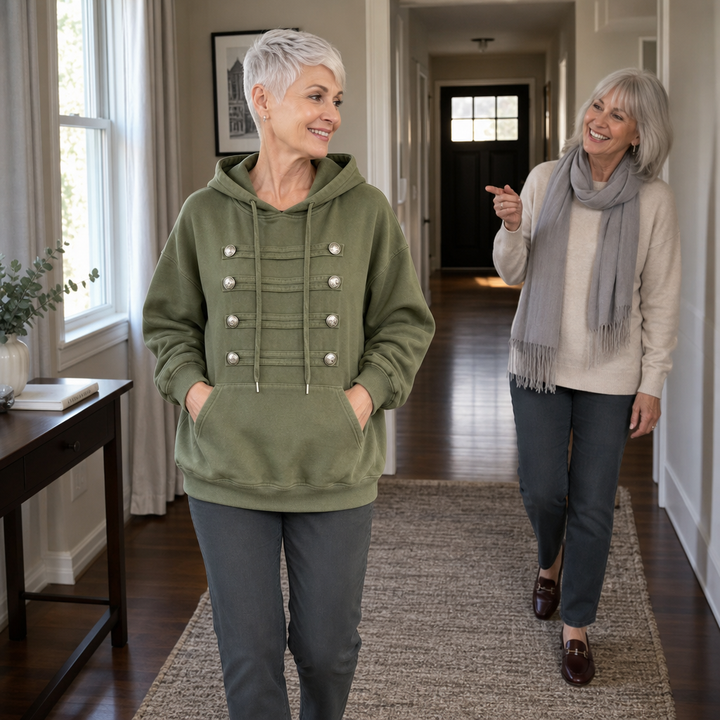 Fieldcrest – Silver Button Military-Style Hoodie