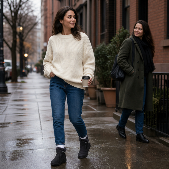 Lunavia – Plush-Lined Zipper Ankle Boots