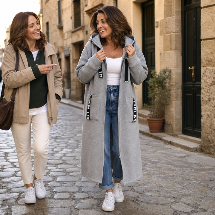 Everlyne – Alphabet Patchwork Zip-Up Hooded Jacket