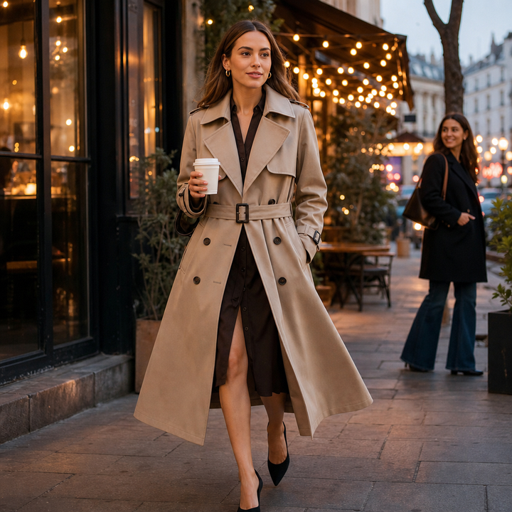 Winterly – Belted Mid-Length Structured Trench Coat
