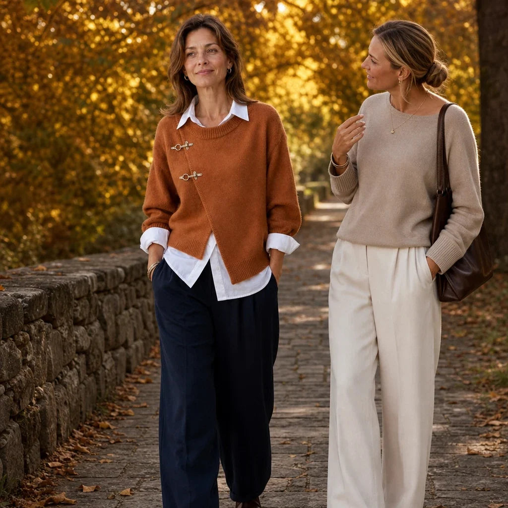 Caramelia – Asymmetric Toggle-Front Knit Cardigan