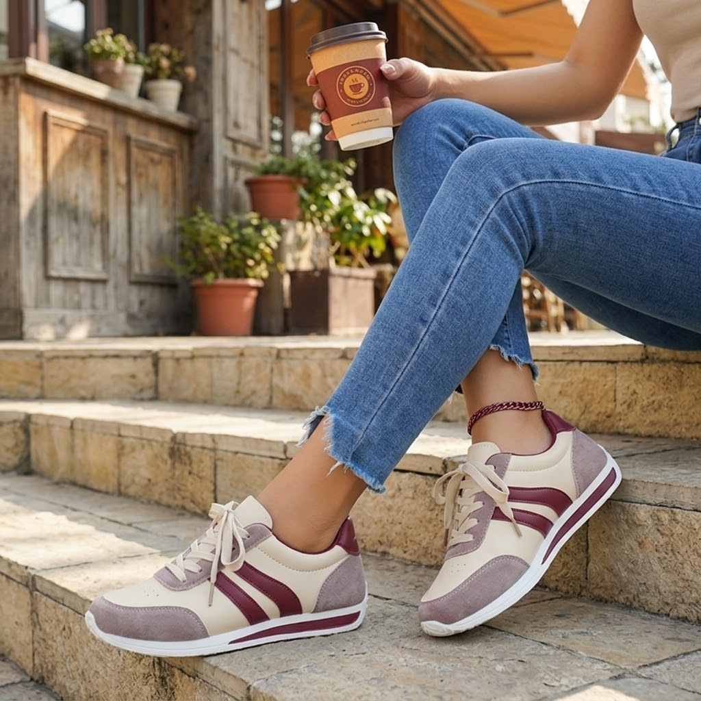 LunaWalk™ - Lightweight Retro Stripe Walking Sneakers