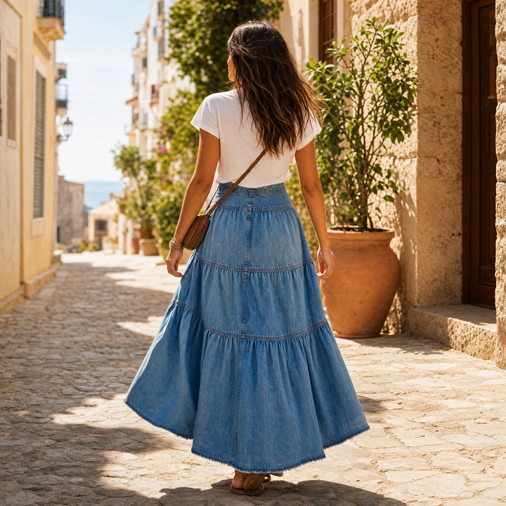 Soléra™ – Soft Button-Front Maxi Skirt