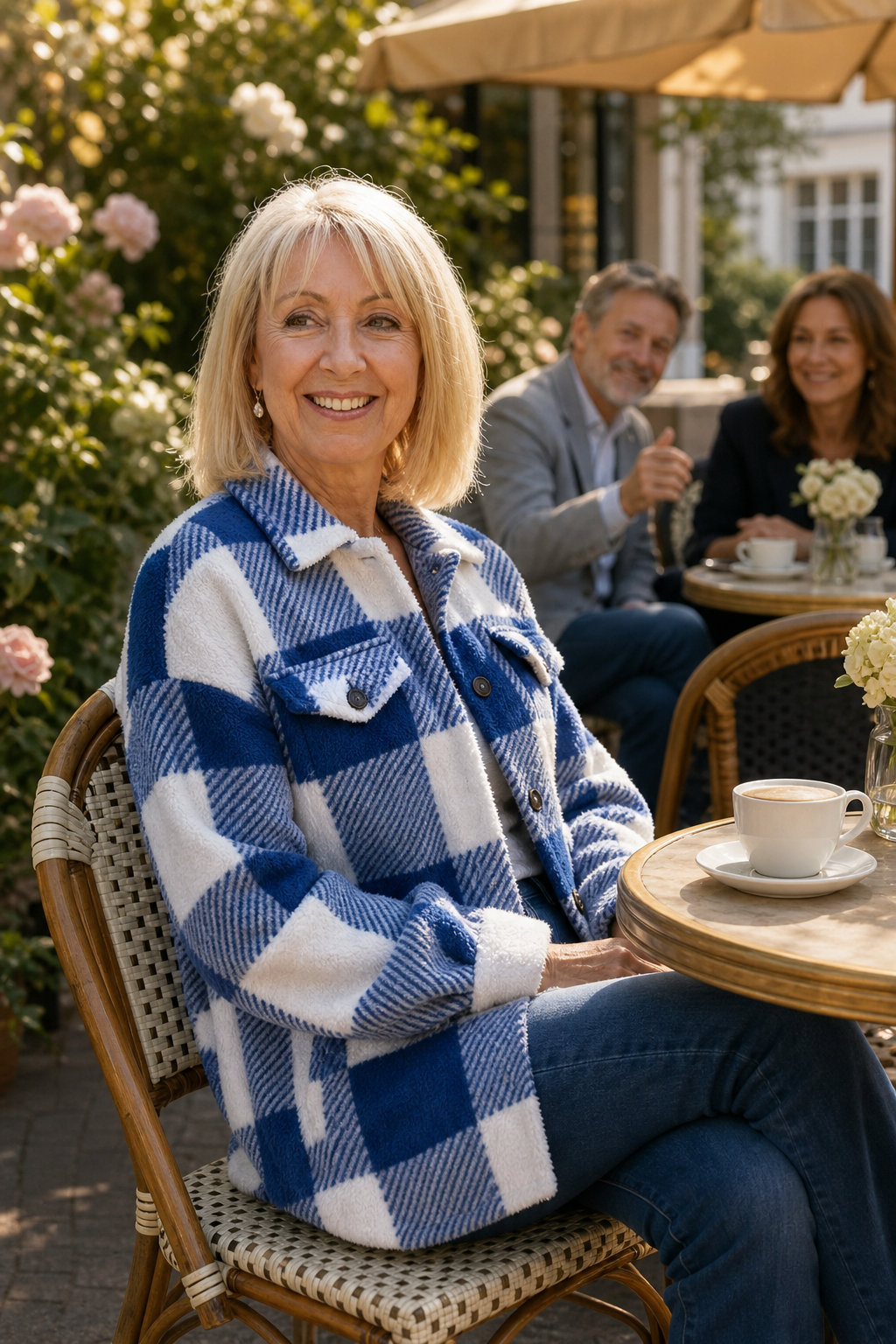 Wearbella – Checked Button-Front Overshirt Jacket