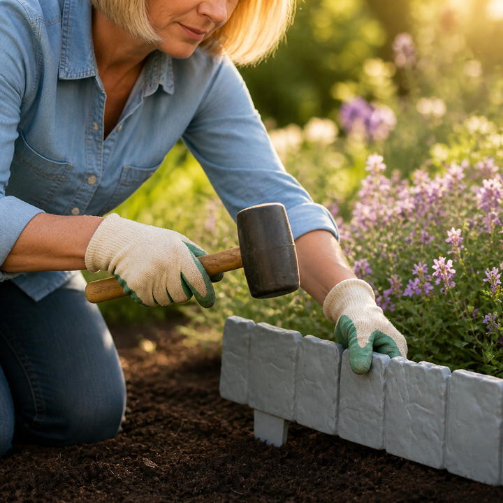 StoneCraft™ – Stake-In Faux Stone Garden Border