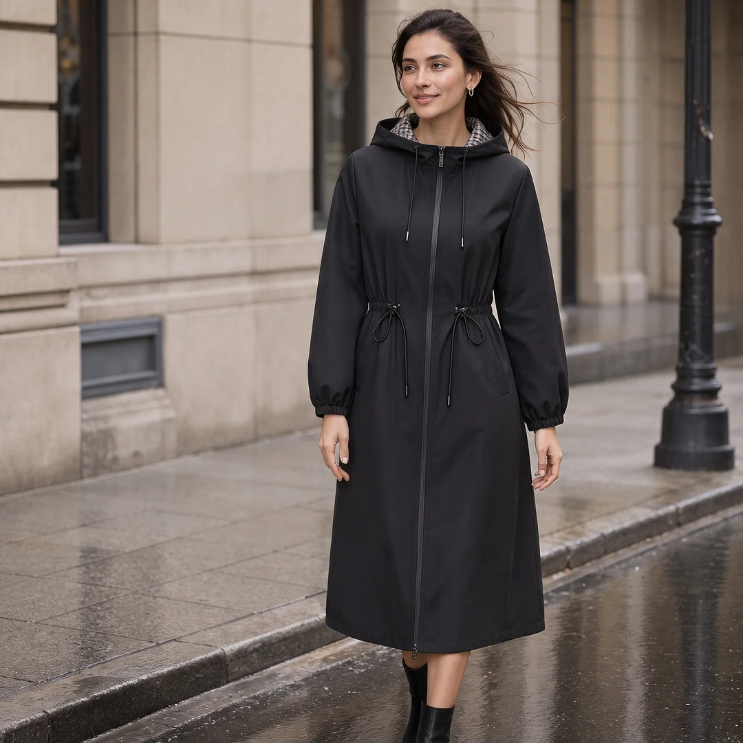 Windella – Hooded Drawstring-Waist Midi Coat