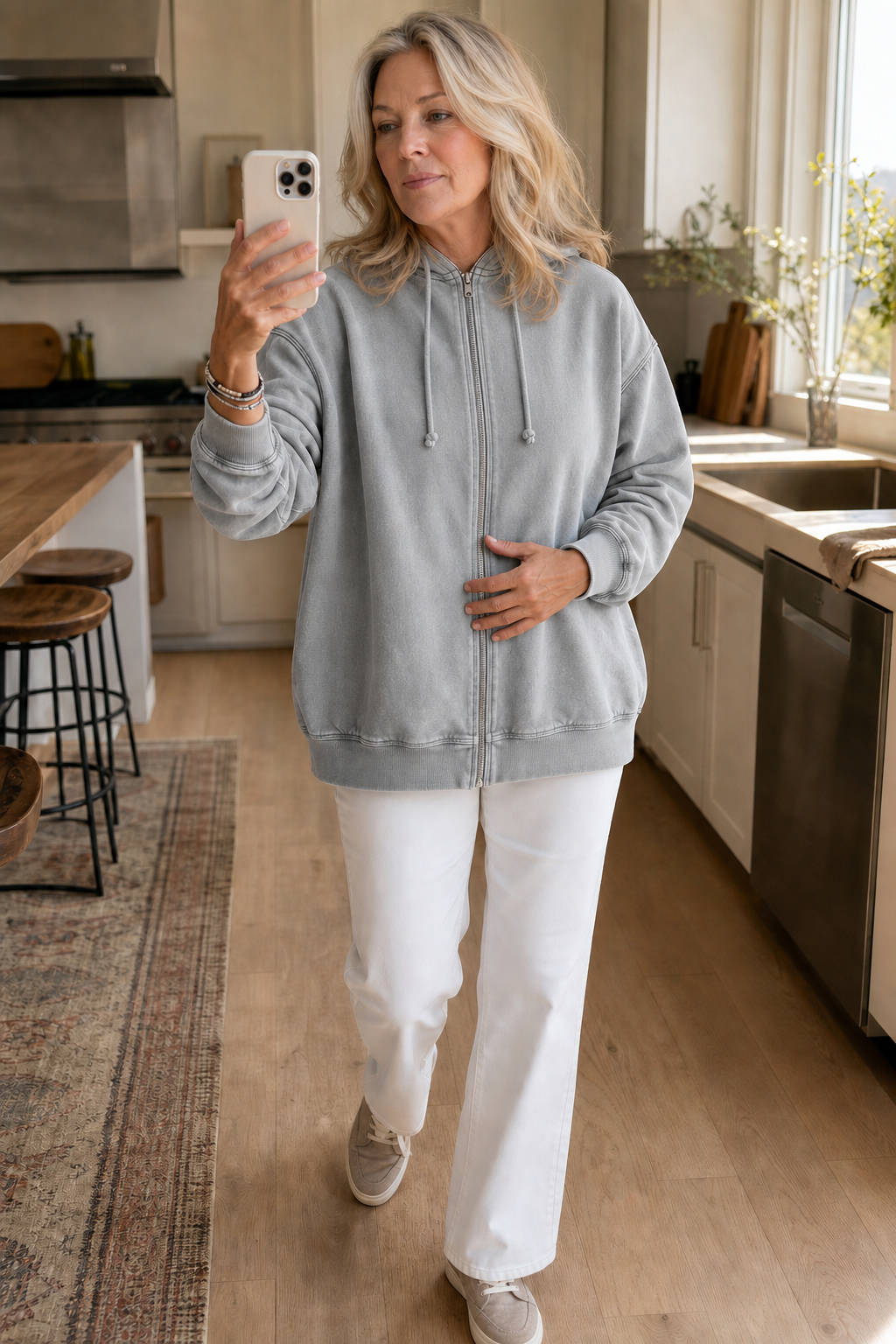 Rethread – Washed Relaxed Zip-Up Hoodie