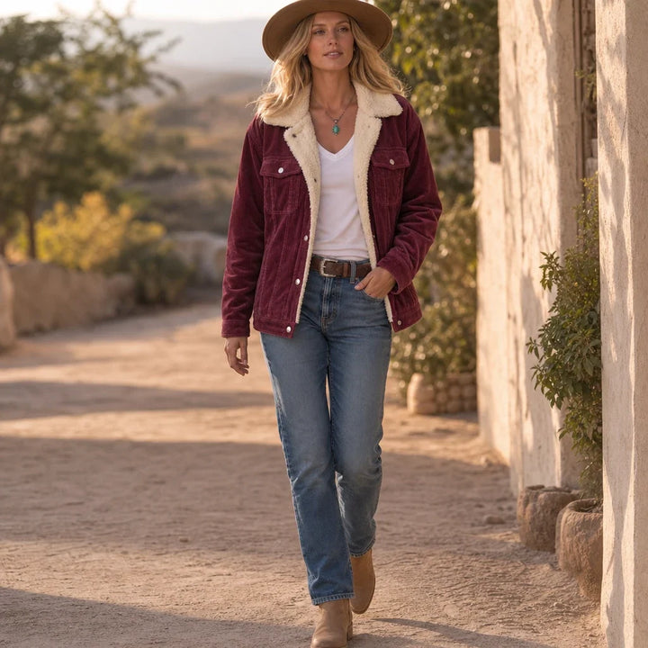 Cordelia – Sherpa-Like Lined Corduroy-Look Jacket