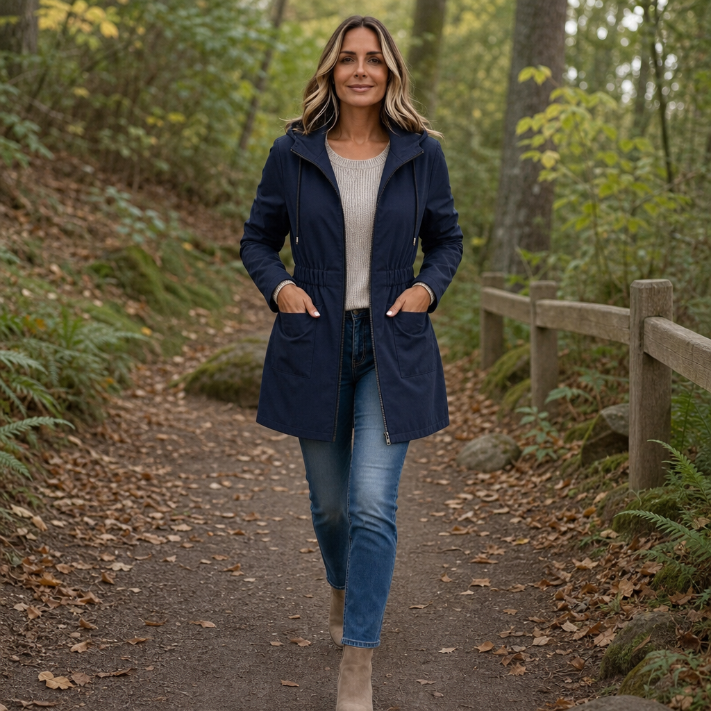 Rainfelle – Slim-Fit Drawstring Waist Hooded Rain Jacket