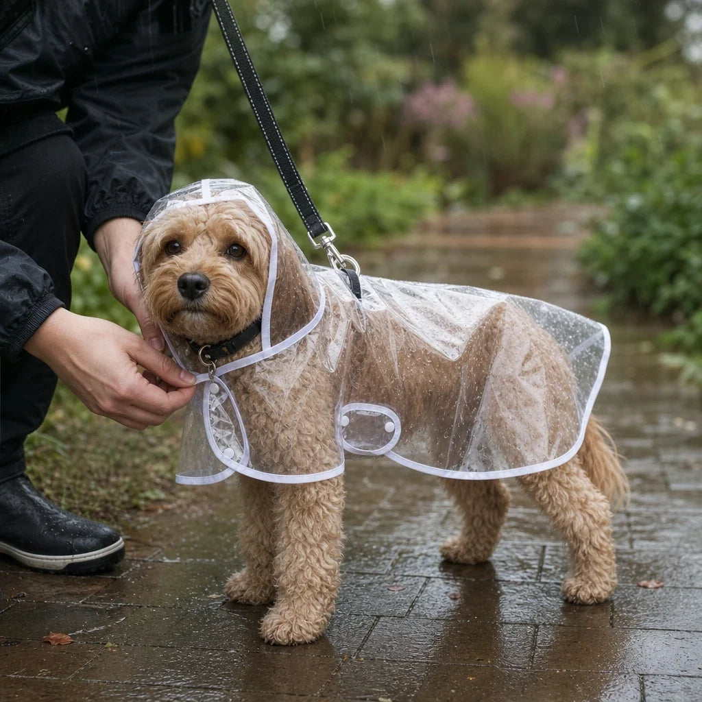 Rainveil – Transparent EVA Dog Raincoat With See-Through Hood