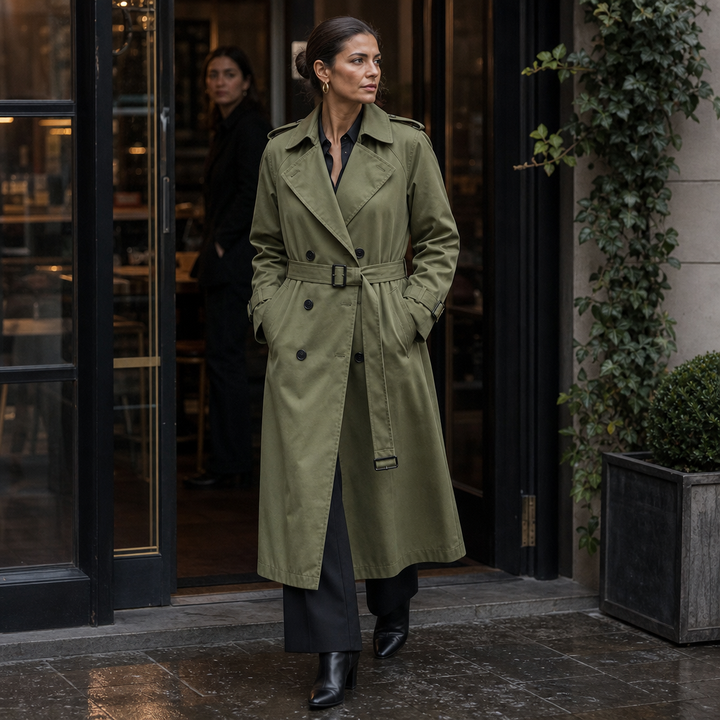 Mayfield – Double-Breasted Belted Long Trench Coat