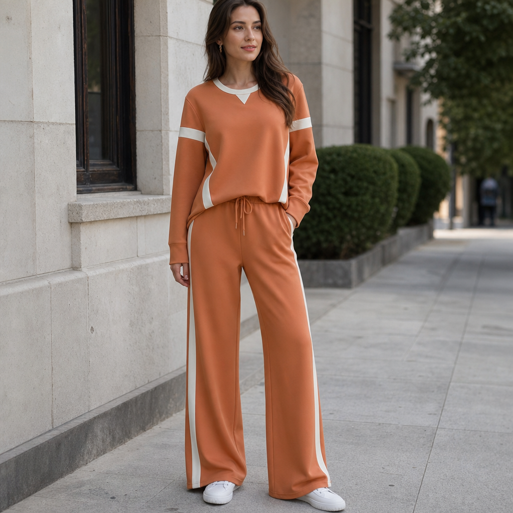 Strata – Contrasting Stripe Two-Piece Set