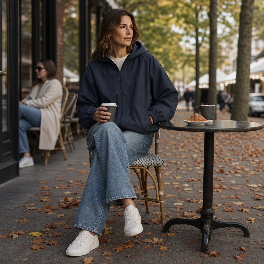Veluna – Sculpted Balloon-Hem Lightweight Windbreaker