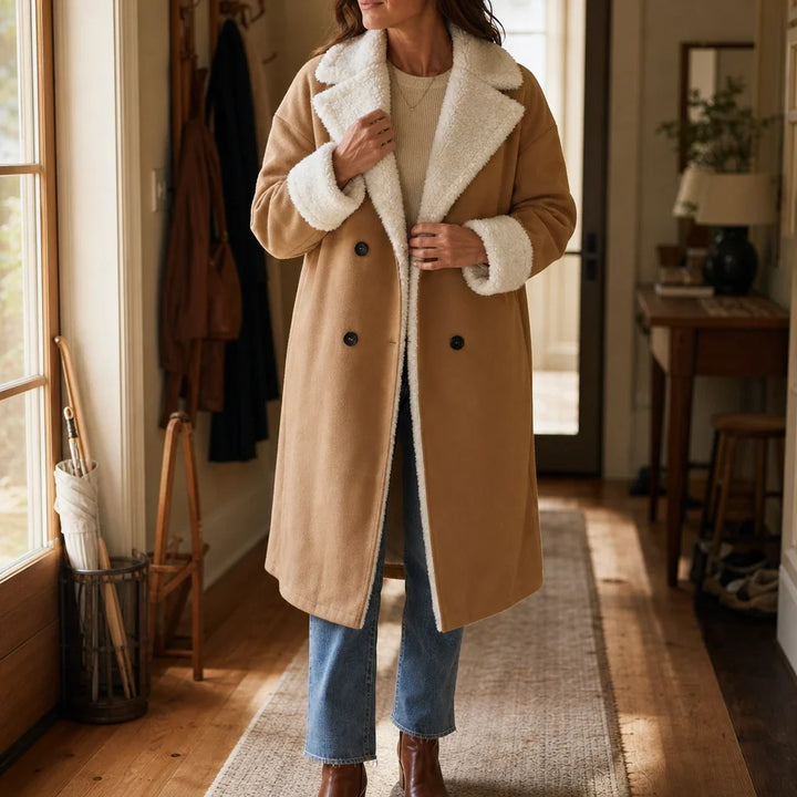 Everleigh – Camel Sherpa-Lined-Look Winter Coat