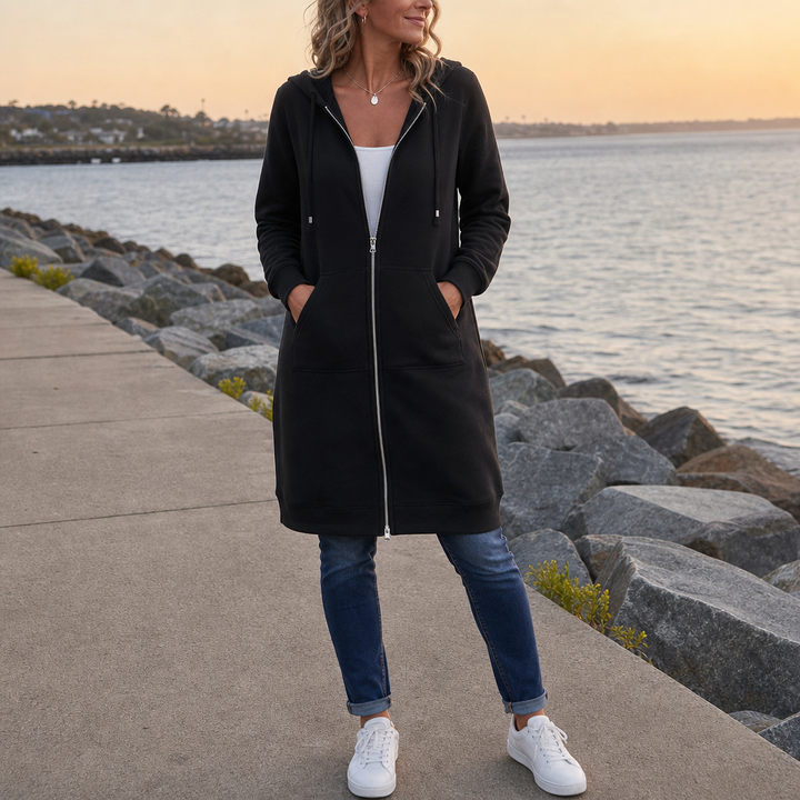 Wrapdown – Long Zip-Up Hooded Jacket
