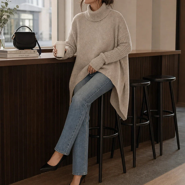Avenza – Oversized Asymmetrical Turtleneck Sweater