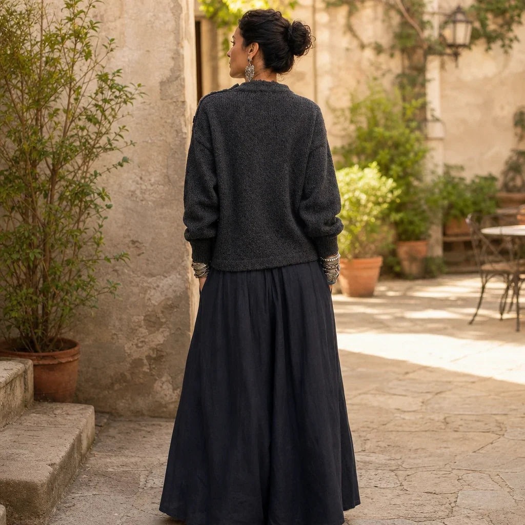 Wrapwell – Textured Crossover Knit Sweater