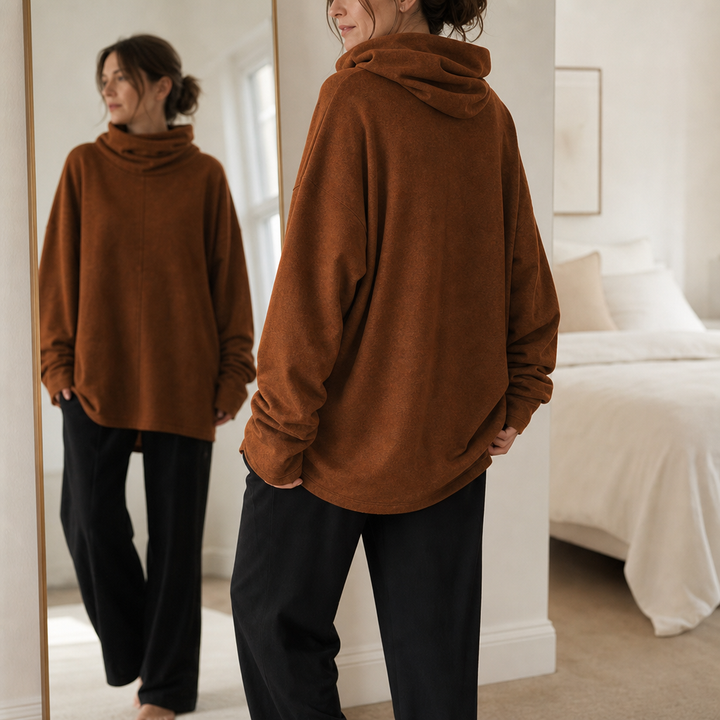 Cowlmara – Brushed Cowl-Neck Oversized Pullover