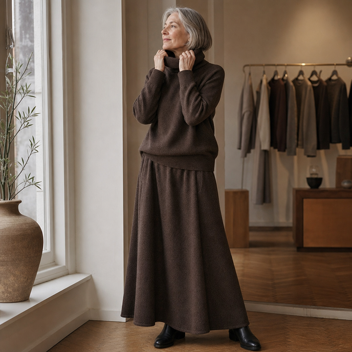 Lunelle – Turtleneck Sweater And Maxi Skirt Set