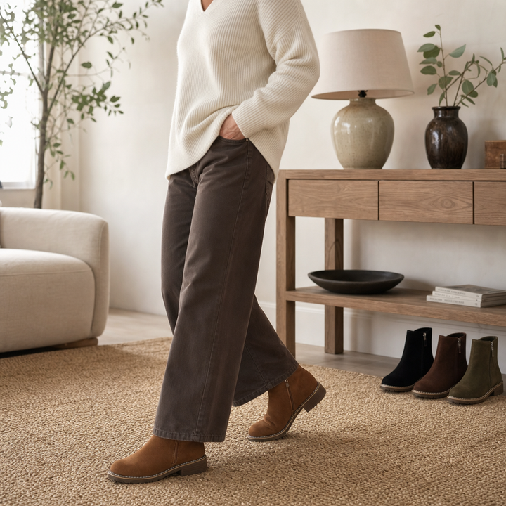 Wearbella – Faux Shearling-Lined Suede Ankle Boots