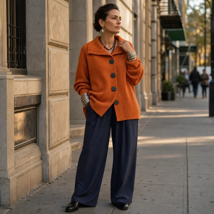 Cordella – Ribbed Button-Front Shirt