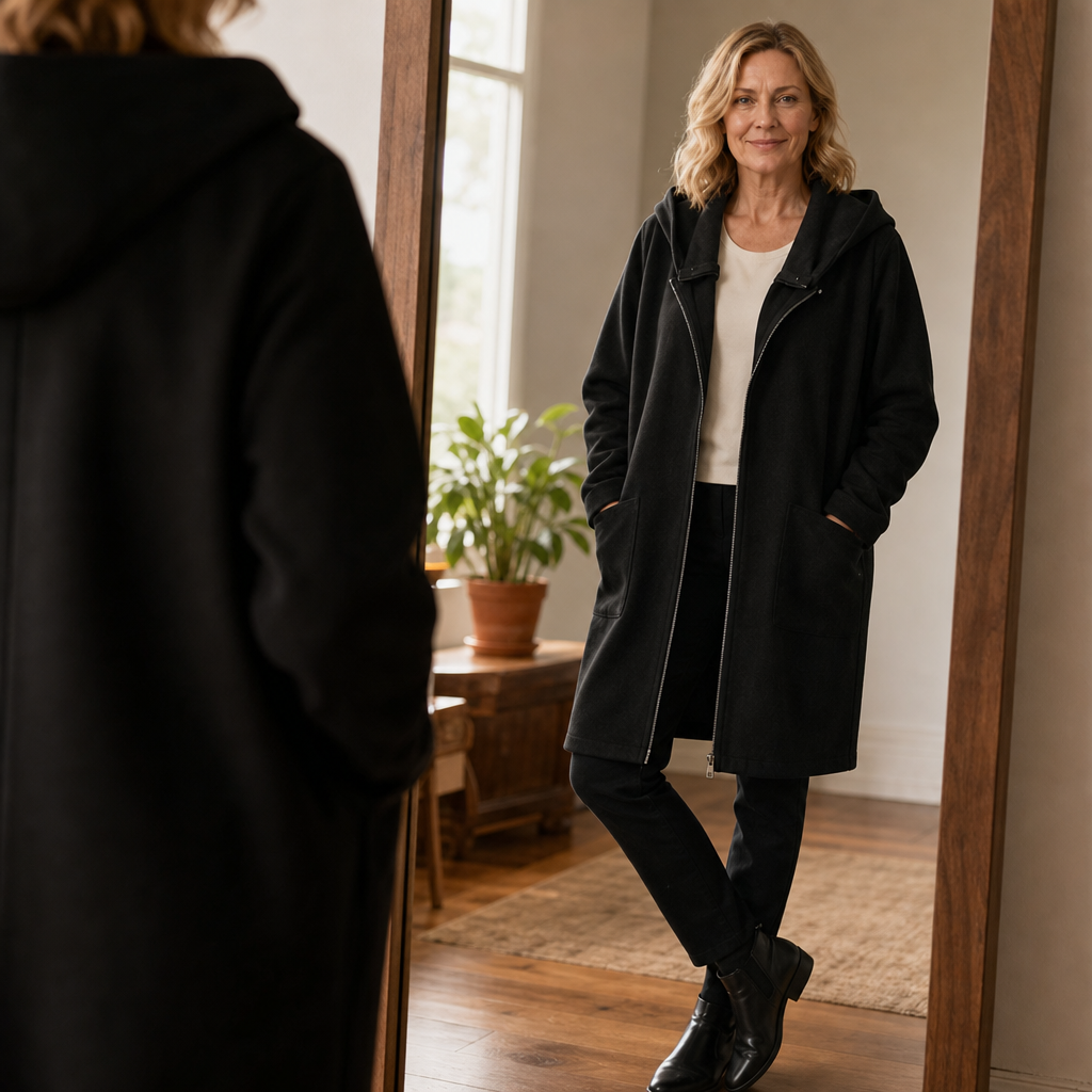 Wrenlora – Hooded Mid-Length Relaxed Coat