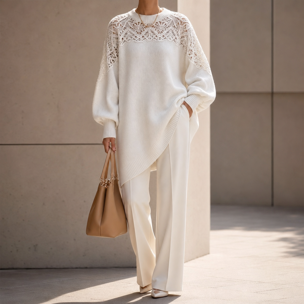 Lanternelle – Openwork Shoulder Oversized Sweater