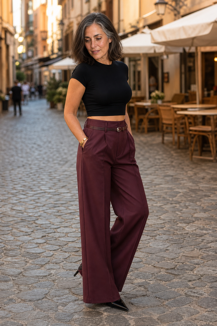 Setwear – High-Waisted Wide-Leg Trousers With Belt