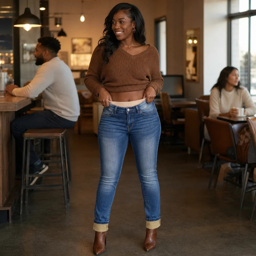 Everwarm – Fleece-Lined High-Rise Jeans