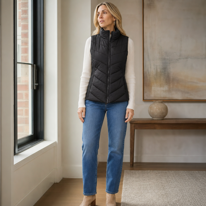 Layerly – Stand Collar Quilted Puffer Vest