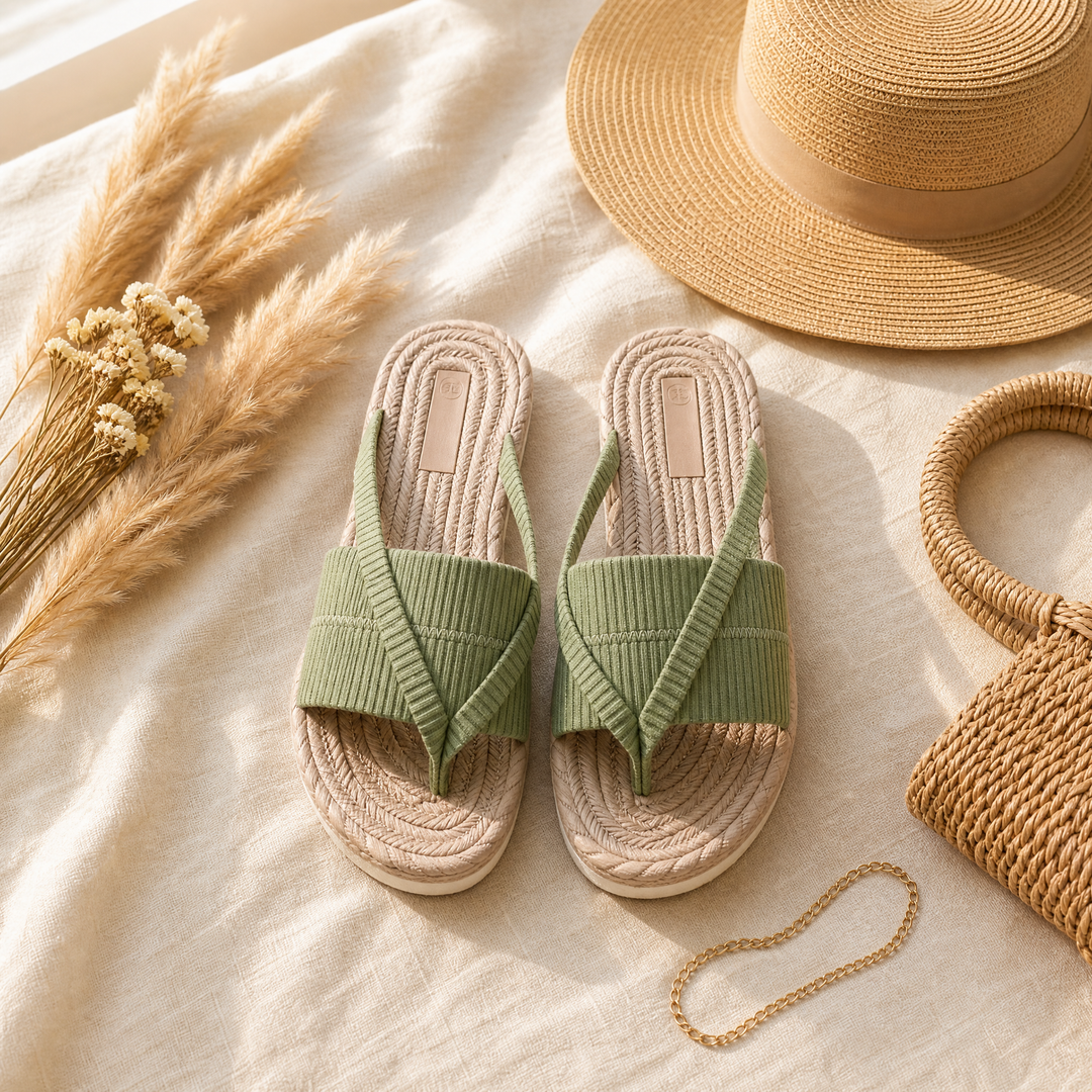 Lunara™ – Soft Woven Summer Slide Sandals