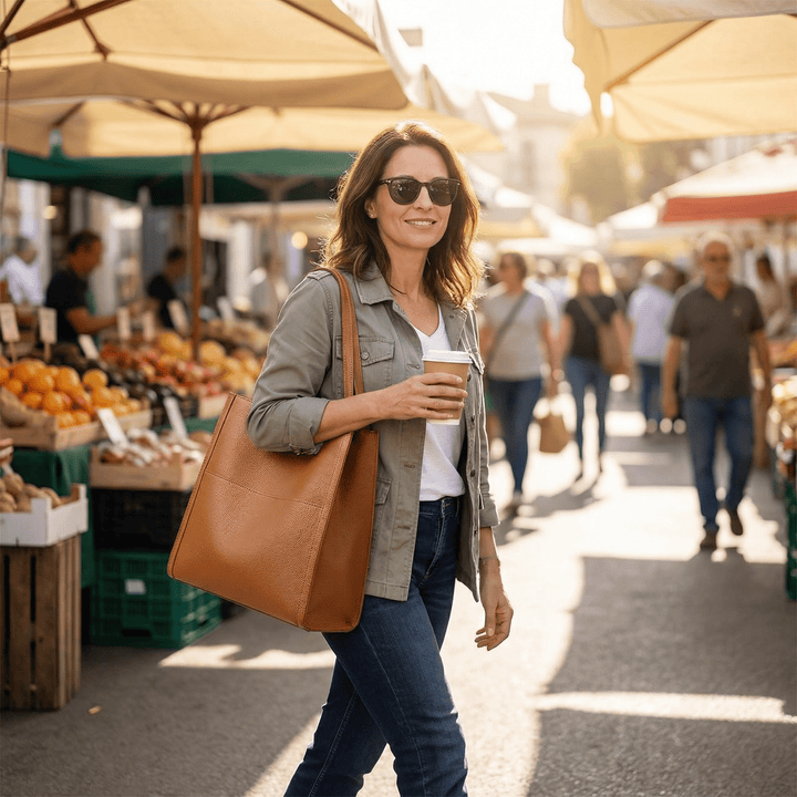 Solenne™ Soft Leather Shoulder Tote - Lark & Clover