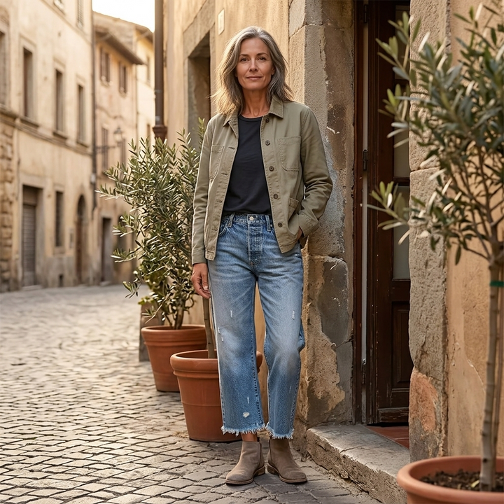 Vivara™ – Retro Fringed Cropped Straight Leg Jeans